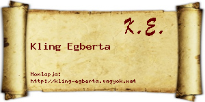 Kling Egberta névjegykártya