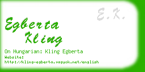 egberta kling business card
